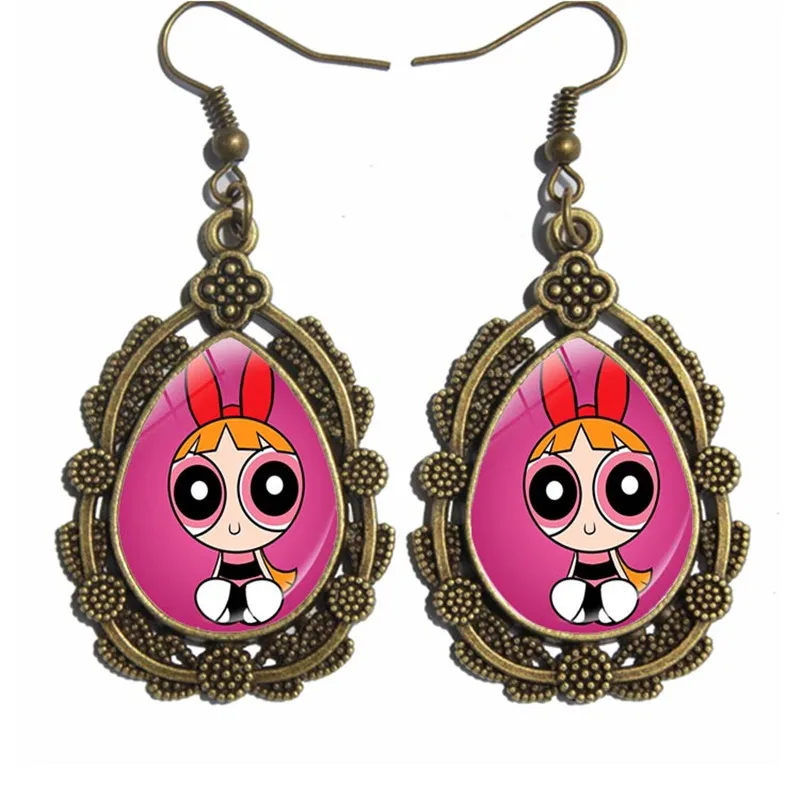 Cartoon Network Powerpuff Girls Lace Earrings Women Fashion Jewelry