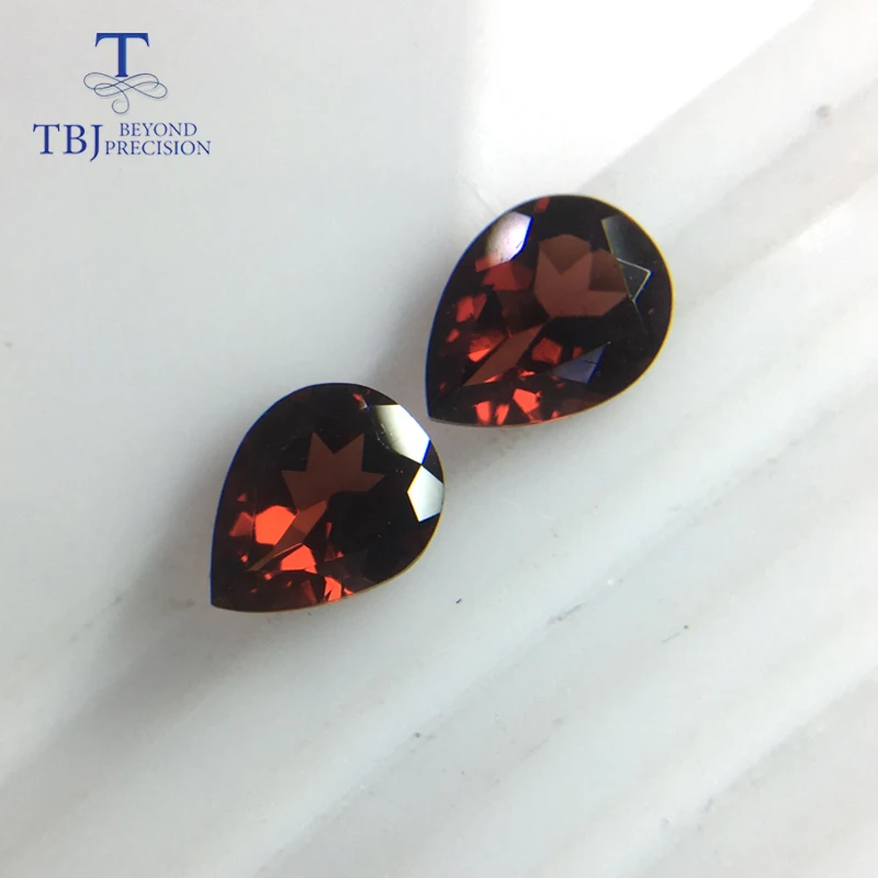Tbj , Natural red Mozambique loose gemstone pear 7*9 mm 3.75ct two piece one set for silver gemstone jewelry usd22.99/set .