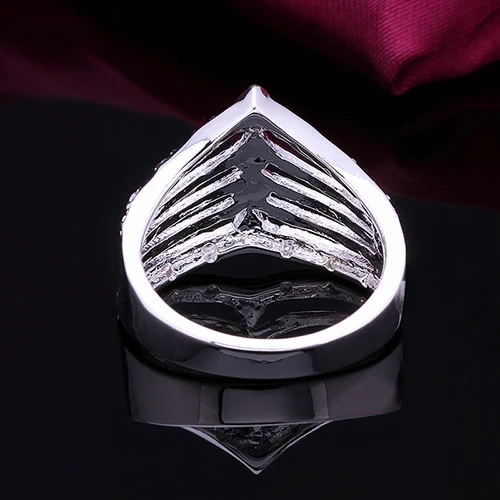 Bluelans Size 8 Women's Men's Multilayer Wedding Party Ring for Lover's Couple Gift