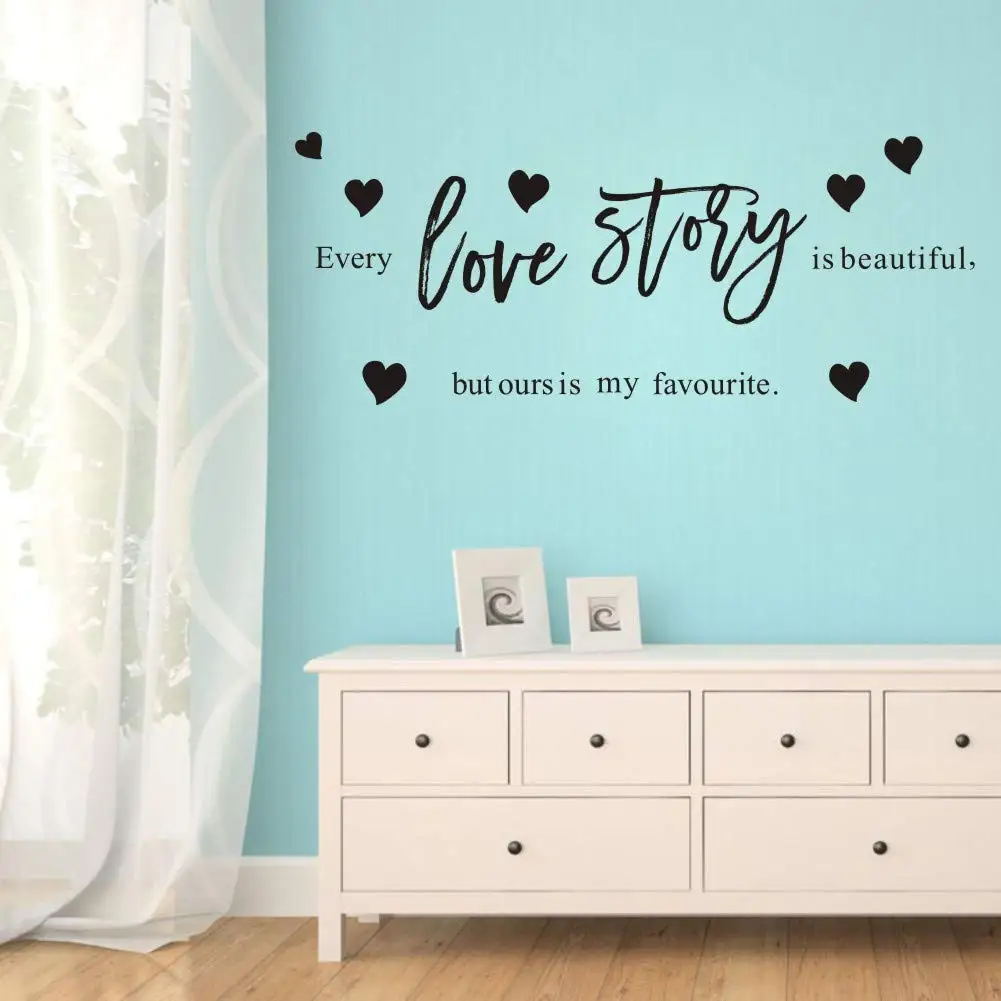 

Free shipping every love story Wall Stickers Personalized Creative For Bedroom Decoration Decoration Accessories