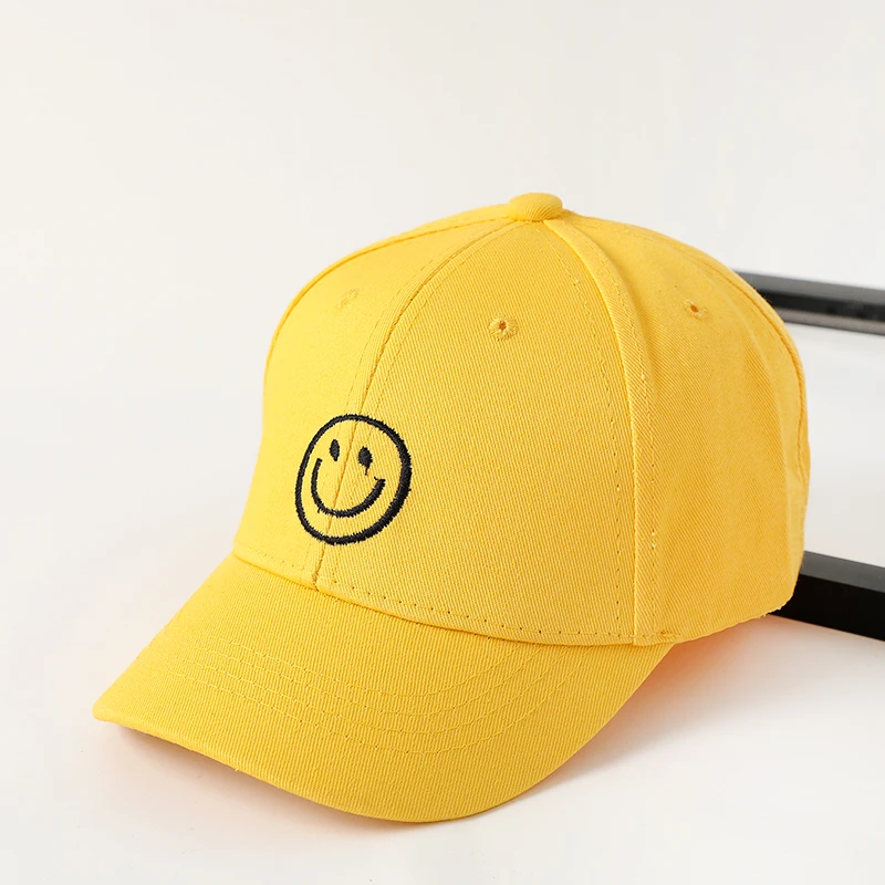 New Smiley Face Fashionable Children's Baseball Caps 3 Embroidery Cavans Adjustable Sports Hats for Boy and Gril Baseball Caps