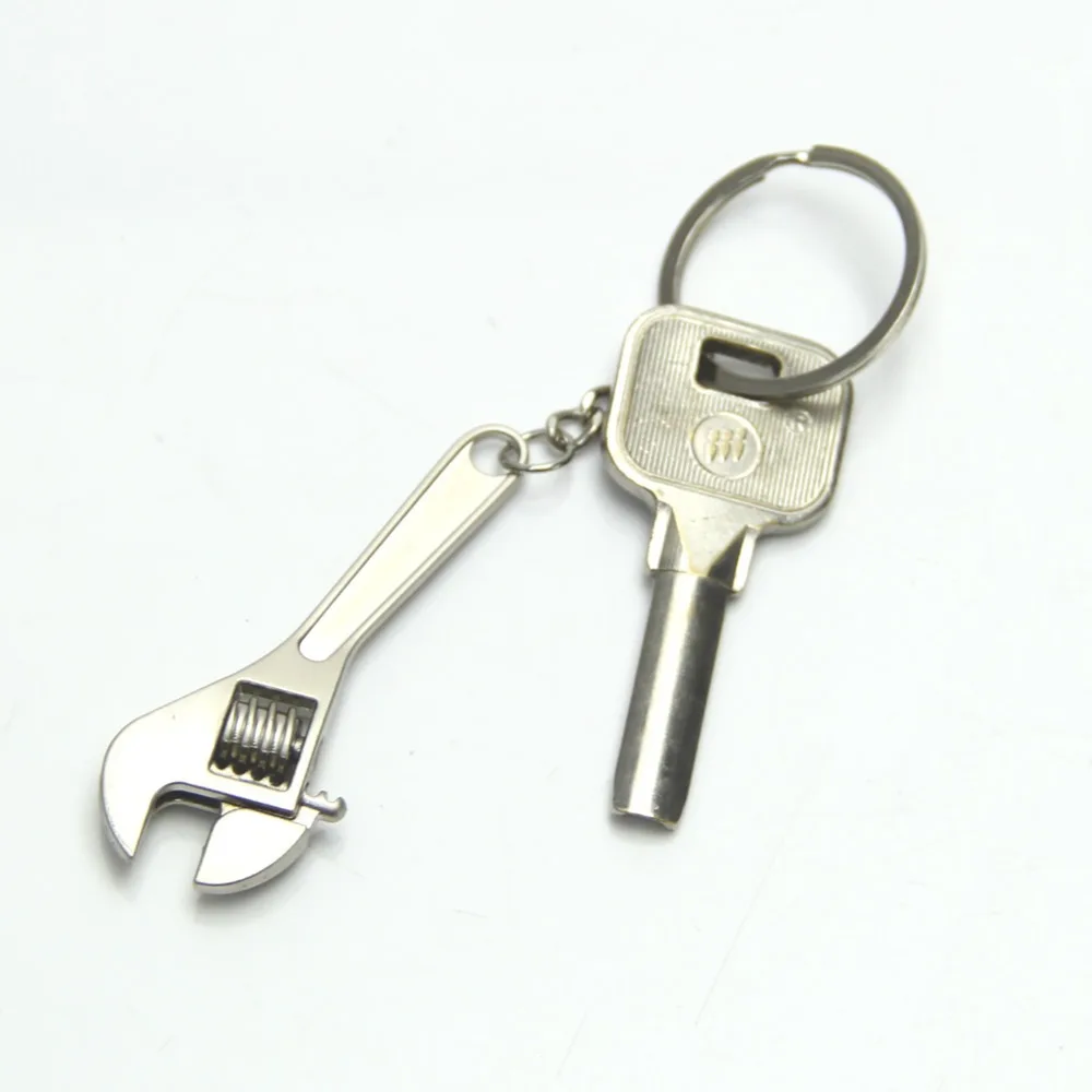 

New Arrive Mini Cute Metal Adjustable Creative Tool Wrench Spanner Key Chain Ring Keyring 3Pcs