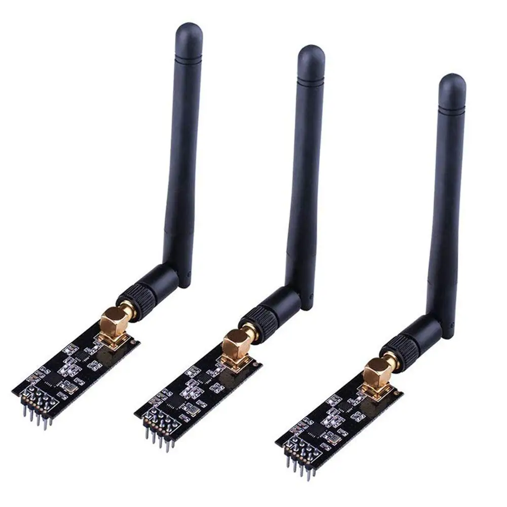 

3pcs Wireless Transceiver Module RF Transceiver Module 2.4G 1100m NRF24L01+PA+LNA SMA Antenna for Arduino KY67