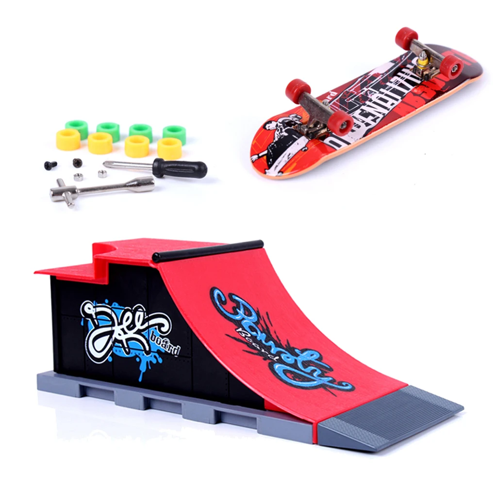 discounted Mini Finger Board Skateboard Ramp Boy Kids Child Party Toy Birthday Gift C#