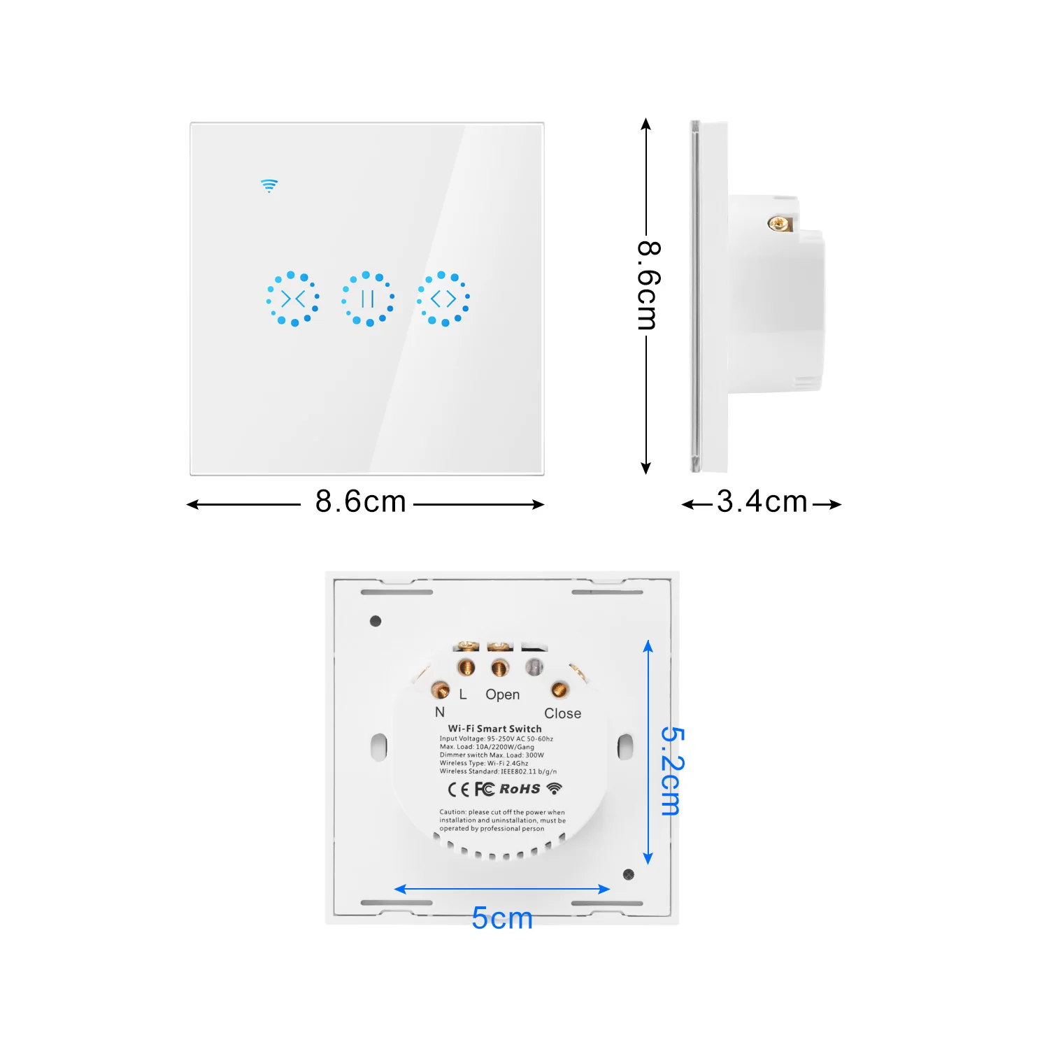 AC110-250 V WiFi Электрический сенсорный жалюзи Шторы переключатель приложение голосовой Управление от Alexa Echo механический предел жалюзи