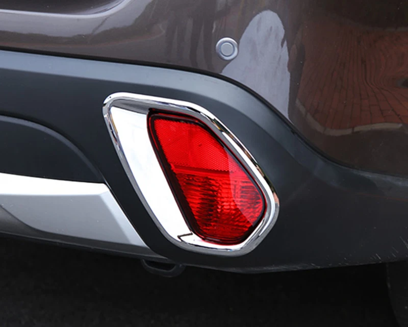 

For Mitsubishi Outlander 2016 2017 2018 car body ABS Chrome cover trim back tail rear fog light lamp frame stick parts 2pcs