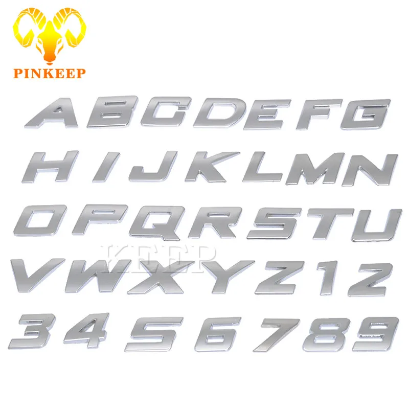 

3D Car Sticker DIY Number Alphabet Emblem Auto Letters Badge Motorcycle Decal For Mercedes BMW Audi Ford VW Nissan Accessories