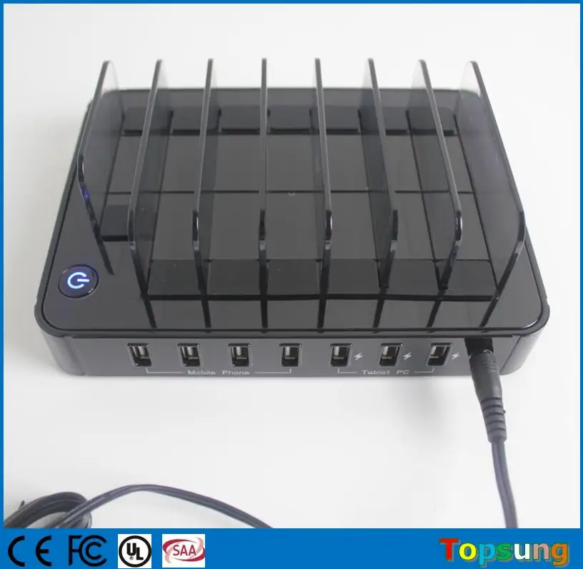 New Portable 7 Port Multi Usb Charger Station Adapter For New Portable 7 Port Multi Usb Charger Station Adapter For Iphone Android Mobile Phone Tablet Device Black In Chargers From Cellphones