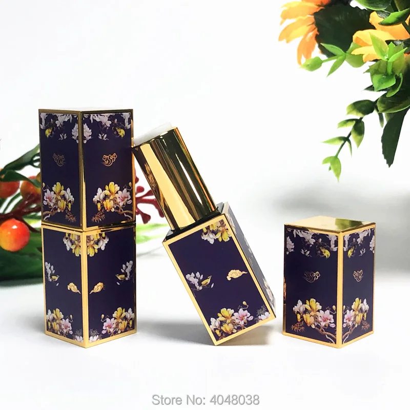 12.1mm 3D Chinese Classical Lip Balm Tube Empty Plastic Refillable Bottle Lipstick Tube Magnetic Buckle Lipbalm Container (2)
