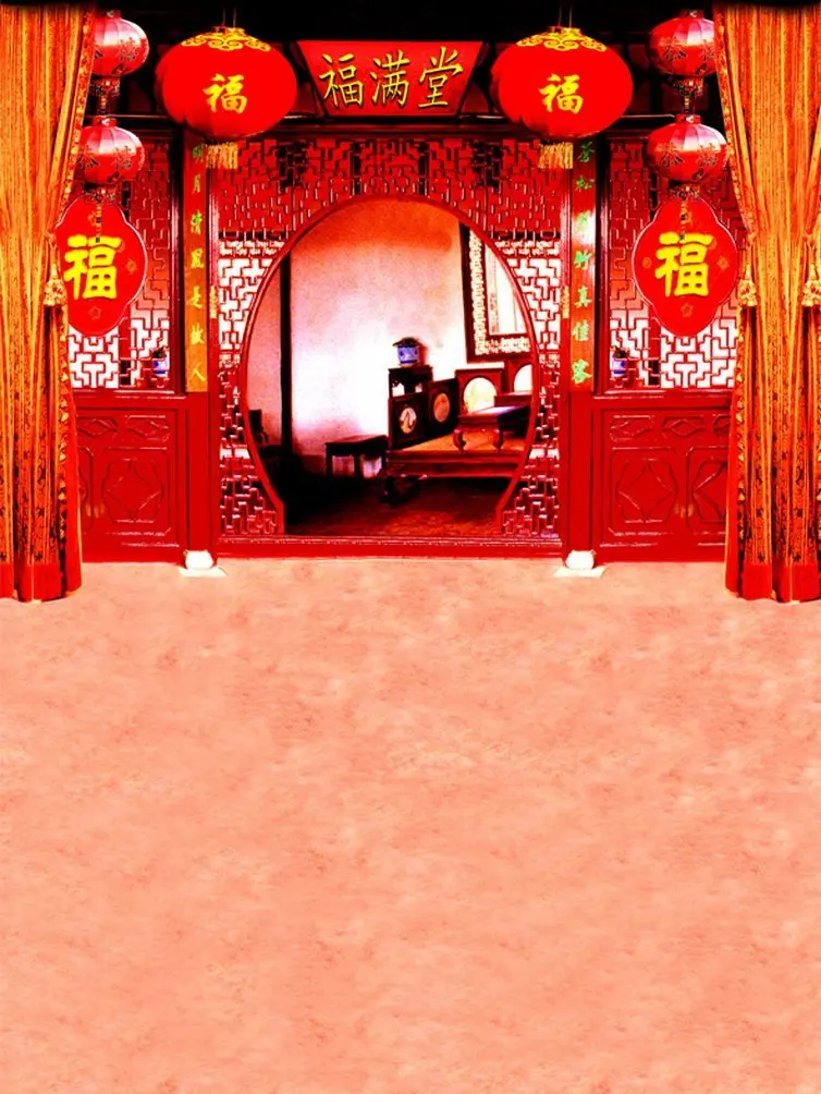 

Chinese Traditional Door House Photography Backdrops Photo Props Studio Background 5x7ft