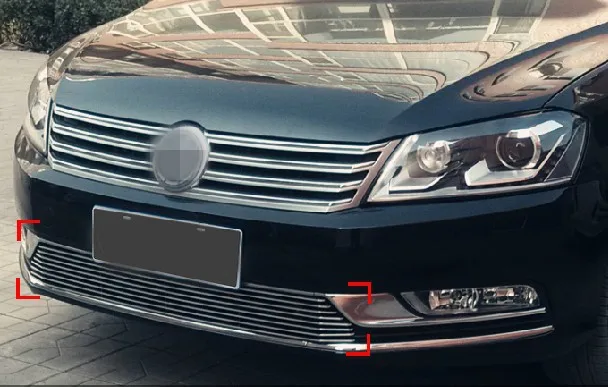 

High quality stainless steel Front Grille Around Trim Racing Grills Trim Fit For PASSAT B7 European version 2011-2013