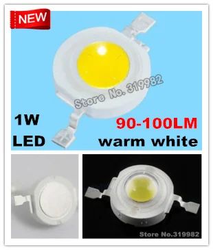 

500pcs/lot WholeSale, Epistar chip 90-100LM 1W Leds, warm white LEDs 3000-3500k, 1W light beads 90-100 lumen, (No: JY9-1W-WW )