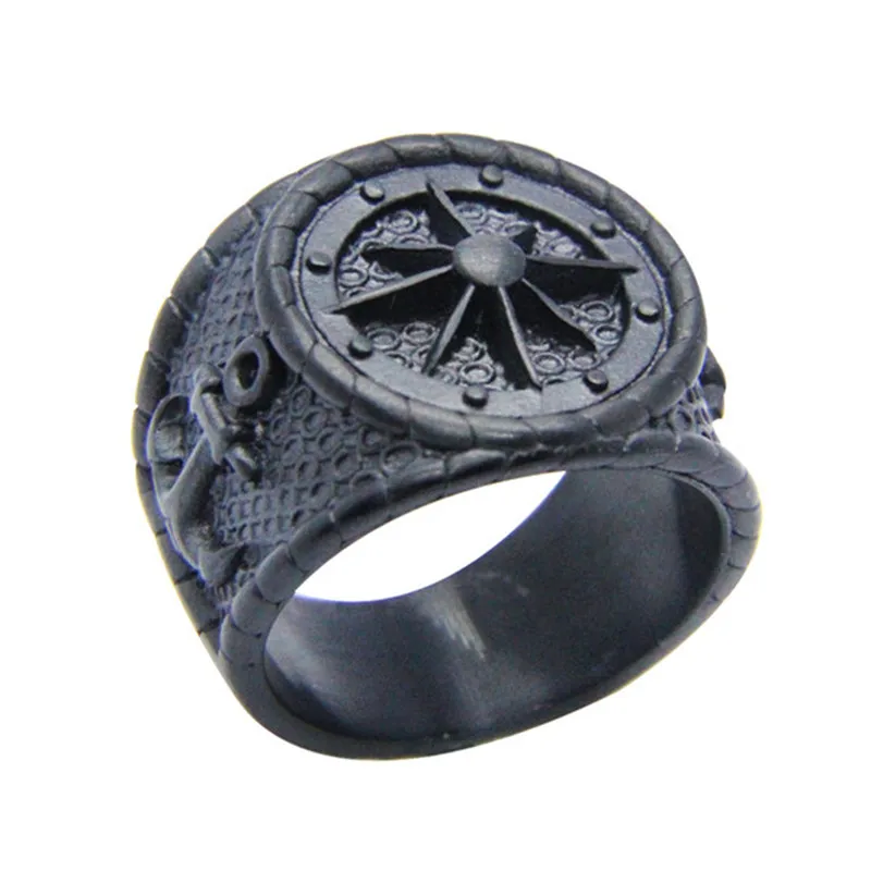 1 шт. дизайнерский коврик черного цвета якорное кольцо 316L Ювелирное кольцо из нержавеющей стали вечернее крутое кольцо якоря