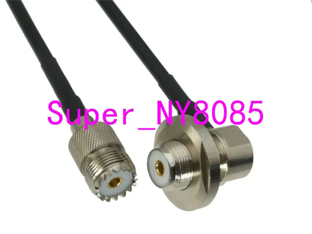 

RG58 UHF SO239 Female Jack to UHF Female Jack Bulkhead Right angle RF Jumper pigtail Cable 20inch~10M