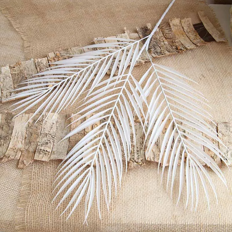 70cm Palm leaf coconut leaf Artificial plants fake flower wedding party Christmas home decoration DIY - Цвет: white