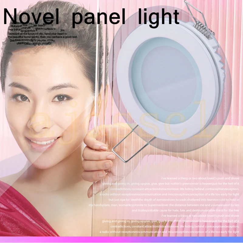 

LED Panel Downlight Round Glass Cover Lights 6W 12W 18W Dimmable AC110V220V High Bright Ceiling Recessed Lamps AC85-265 + Driver