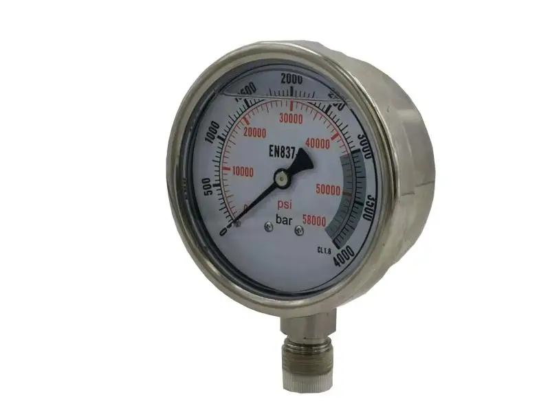

Free shippingmodel :WS-EN400 4 inch diameter 0-4000 Bar Radial stainless steel pressure manometer With M20X1.5 Port size