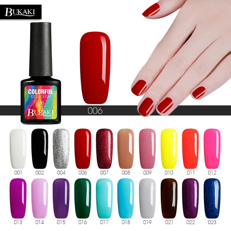 

BUKAKI Uv Gel Nail Polish Top Uv Led Gel Manicure Colorful Color Long Lasting Hybrid UV Led Lamp Gel Nail Polish