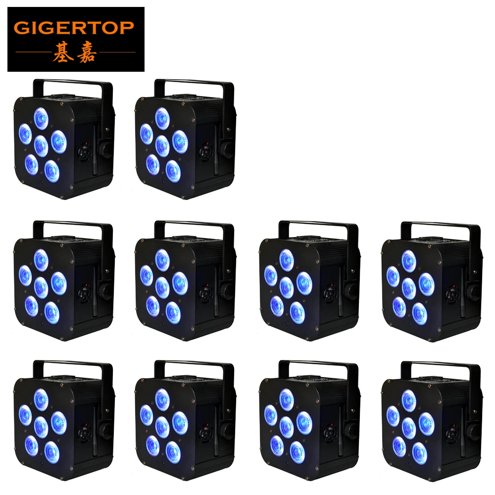 Беспроводная Светодиодная лампа TIPTOP 10 упаковок 6X18W RGBWA УФ 6 цветов с пультом
