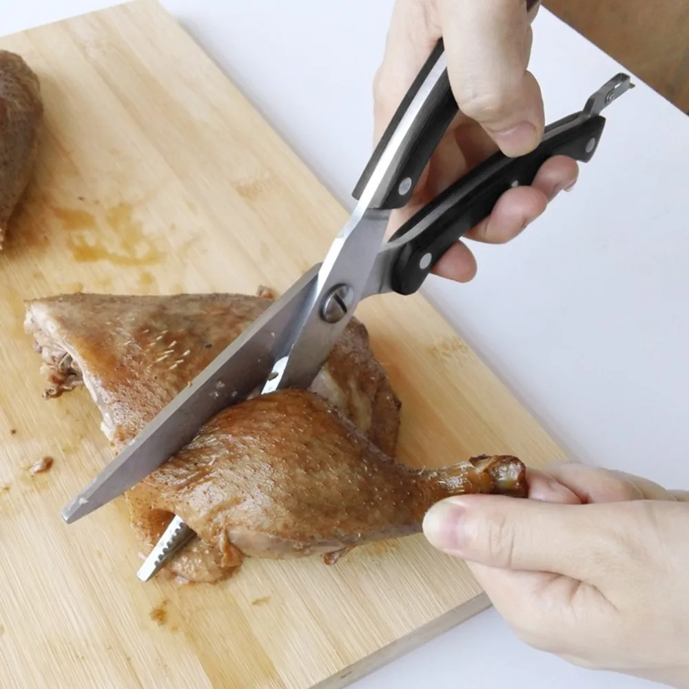

250mm(9.8'') Stainless Steel Poultry Kitchen Chicken Bone scissor with Safe Lock Cutter Cook Tool shear cut Duck Fish