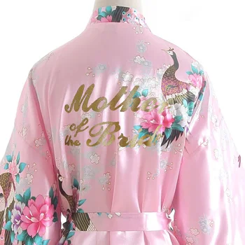 

peacock Robe "Mother of the Bride" Letter Wedding Bride Bridesmaid Robe Bathrobe Kimono Night Robe Bath Robe Dressing Gown