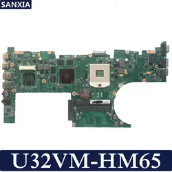 KEFU U32VM материнская плата для ноутбука ASUS U32VM U32V U32 Тесты оригинальная материнская плата HM65 PGA989 2 ГБ видео карты