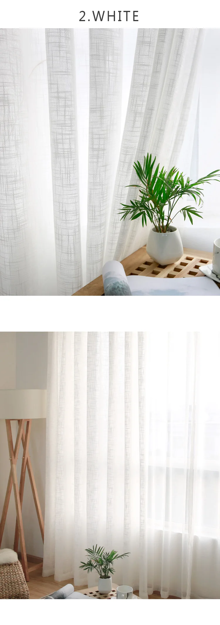 CITYINCITY Tulle  American Curtains for Living room Soft White Voile  solid Rural Tulle Curtain for bedroom ready made curtain08