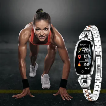

Women's smart bracelet H8 heart rate monitoring multi-function sports lady watch waterproof tungsten steel strap smart bracelet