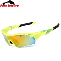 PureLeisure 1 комплект, 5 линз, Pesca, солнцезащитные очки, на застежке, zonnebril, материал ПК, уличные спортивные очки, UV400, солнцезащитные очки для рыбалки, 0896 шт - Цвет: YGB