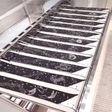 12 созвездий, серия Таро, дизайн, принт, женский шелковый шарф,, модный головной платок, роскошный бренд, маленький галстук, завязывается, Сумка с лентами