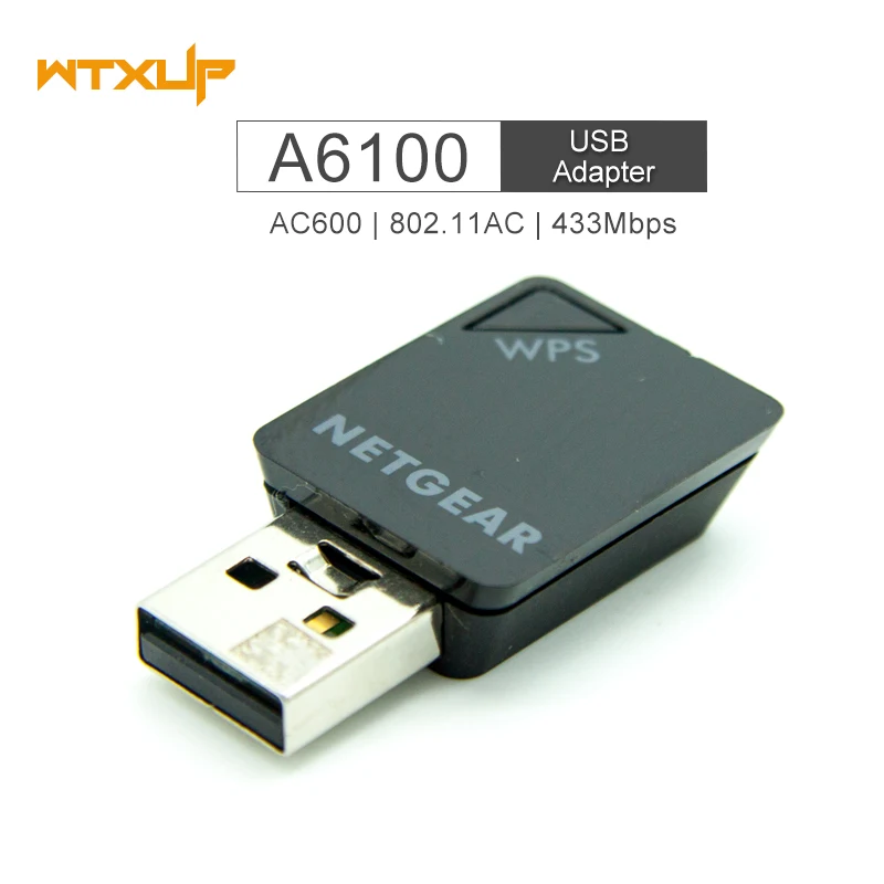 Dual band MINI-USB Wi-Fi Беспроводной-AC 433 Мбит/с AC600 порт USB Wi-Fi WPS LAN сетевая карта 2,4 г /5 г ключ-заглушка WLAN для NetGear A6100