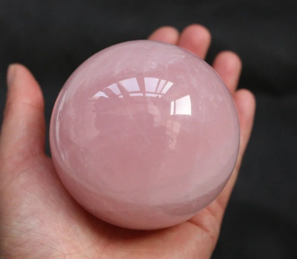 

WW 04695 NATURAL RAW PINK ROSE QUARTZ CRYSTAL ball-HEART CHAKRA