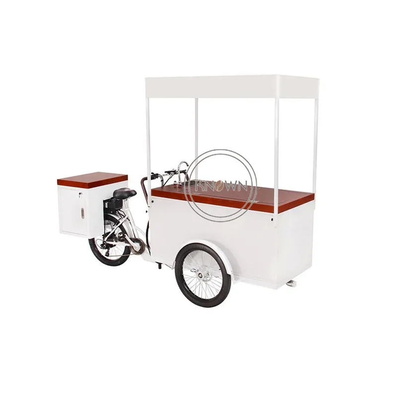 

Street mobile retail food bicycle ice cream display cargo bike fridge freezer cart