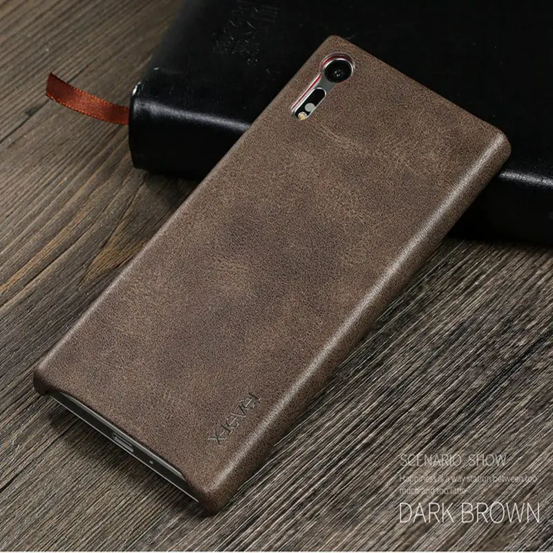 Винтажный Роскошный кожаный чехол X Level для телефона Sony Xperia XZ Жесткий Чехол Etui Experia