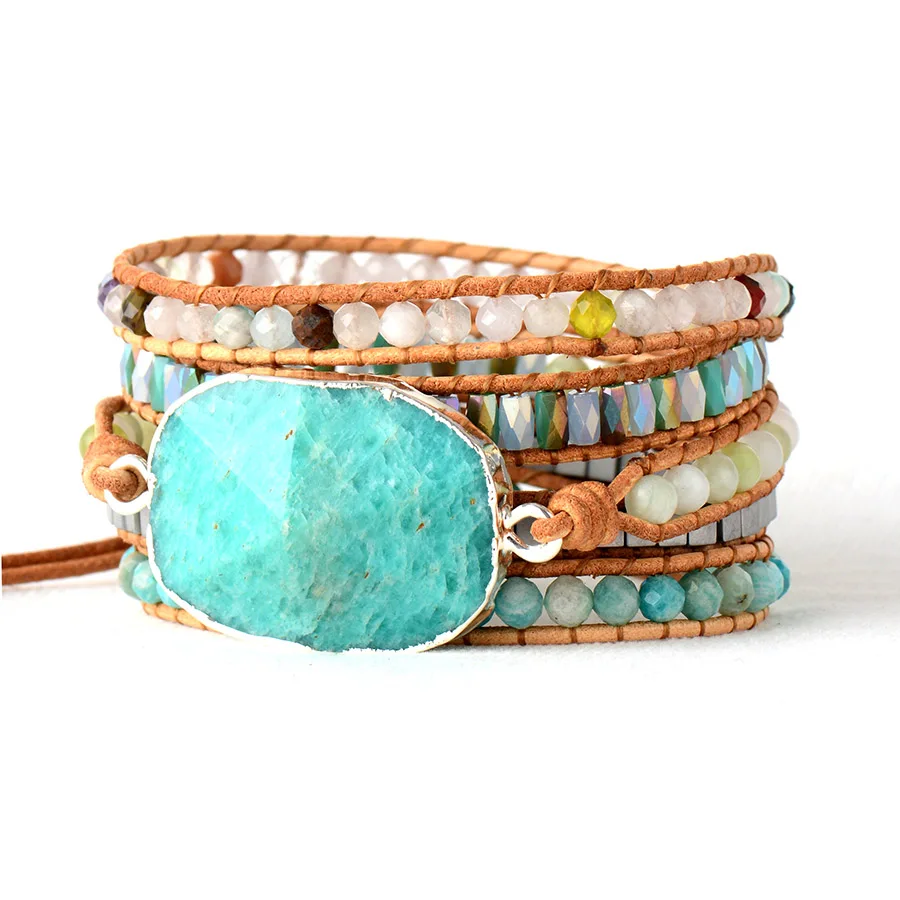 Bohemian Amazonite Wrap Bracelet