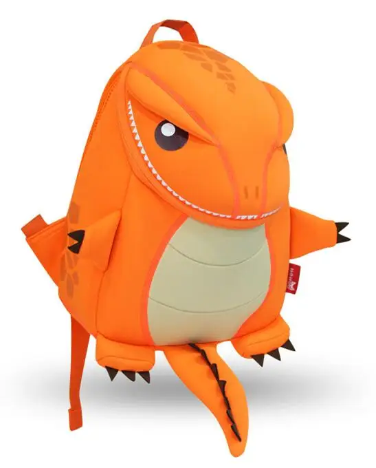 NOHOO, детский рюкзак с 3D динозавром, рюкзаки для малышей, для мальчиков и девочек, детский школьный рюкзак, рюкзак с динозавром, сумка для книг, игрушки - Цвет: NH029Orange