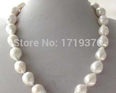 

Free shipping >>@ > 17inch Natural White Unusual Keshi Keishi Drip Baroque Pearl Necklace&Pendant