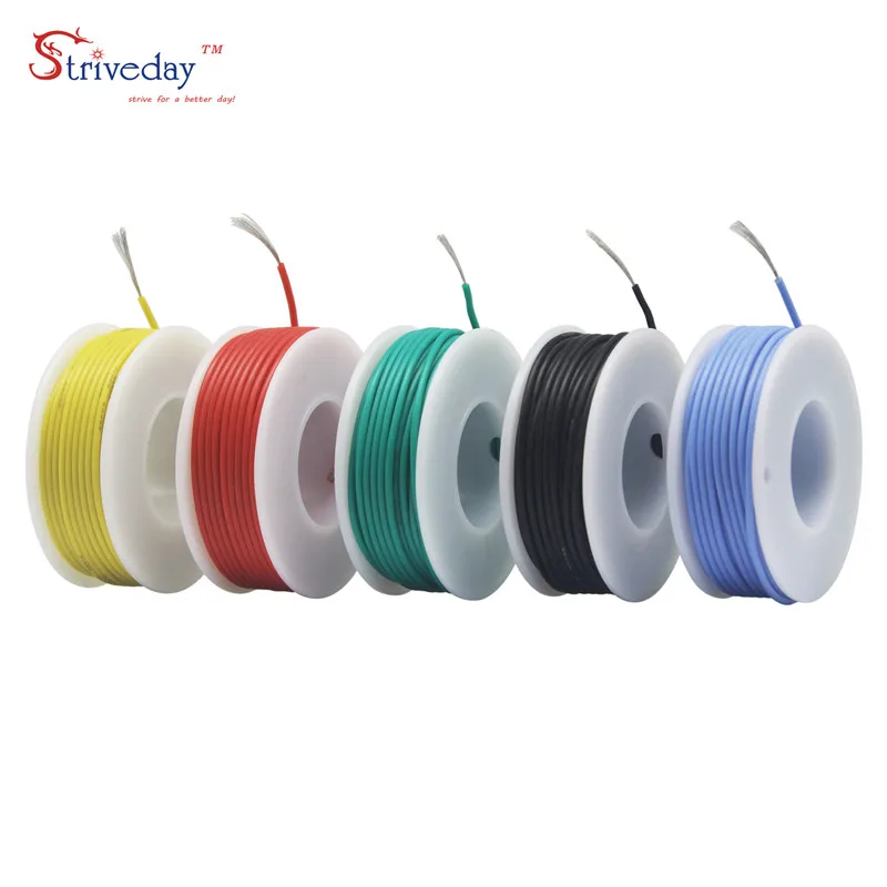 30/28/26/24/22/20/18awg Flexible Silicone Wire Cable wire 5 color Mix package