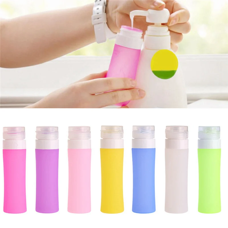 

Portable Cosmetic Refillable Silicone Bottle Traveler Lotion Bath Shampoo Containers