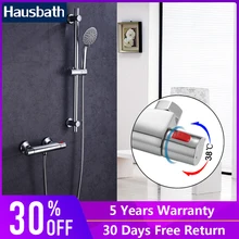 

Bathroom Thermostatic Faucet Shower Set Bathtub Faucet Chrome Wall Mounted Rain Shower Shower Faucet Cold&Hot Water Mixer