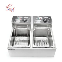 Stainless Steel Electric Deep Fryer commercial 2 Tanks fryer WK-82 220V French fries Fried chicken Deep frying furnace 220V 1pc multifunction 12 l deep fryer electric commercial stainless steel potato chicken food deep frying machine zf