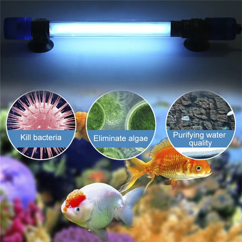 5 Вт 7 Вт 9 Вт 11 Вт 13 Вт ультрафиолетовая бактерицидная лампа стерилизатор освещение аквариума аквариум бактерицидный УФ очиститель воды