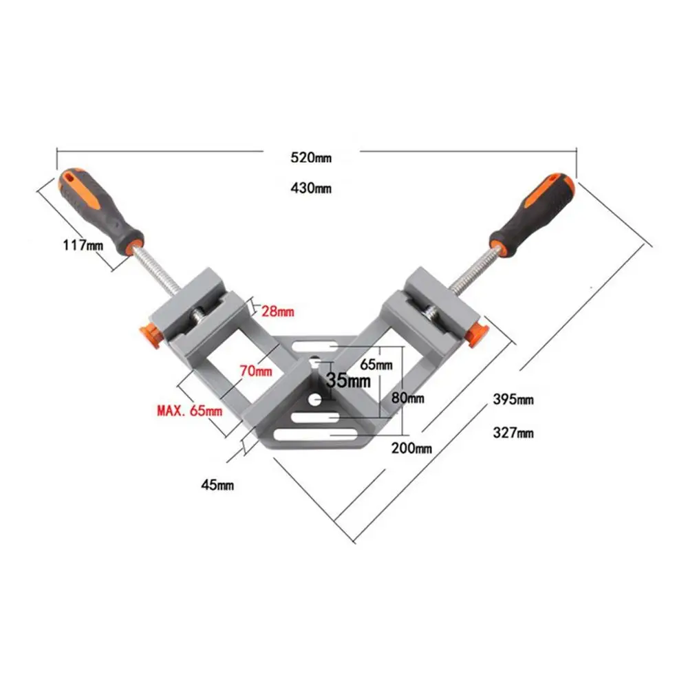 

Durable Use Mitre Corner Clamps Picture Frame Holder Woodwork Right Angle Aluminum Single Handle Folder Tool Adjustable