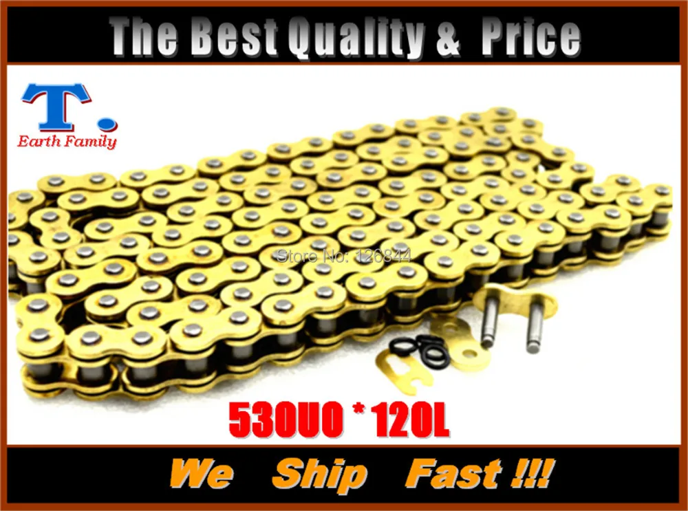 Brand new UNIBEAR Motorcycle Drive Chain 530 Gold O Ring Chain 120 Link
