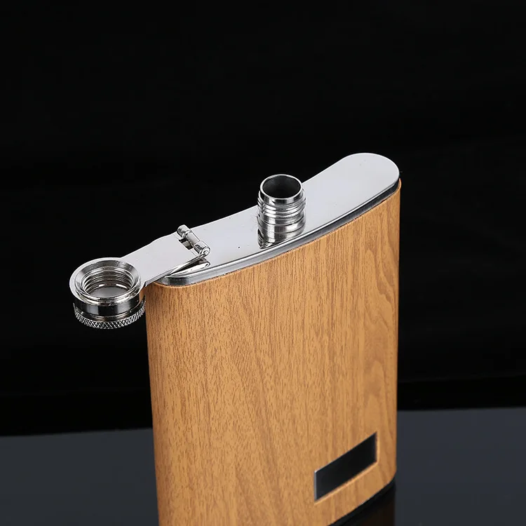 Tiamu 9 Oz Wooden Hip Flask Set with 1 Funnel and 4 Cups Whiskey Wine Steel Flagon Bottle Travel Drinkware for Gifts Tiamu 9 Oz Wooden Hip Flask Set with 1 Funnel and 4 Cups Whiskey Wine Steel Flagon Bottle Travel Drinkware for Gifts