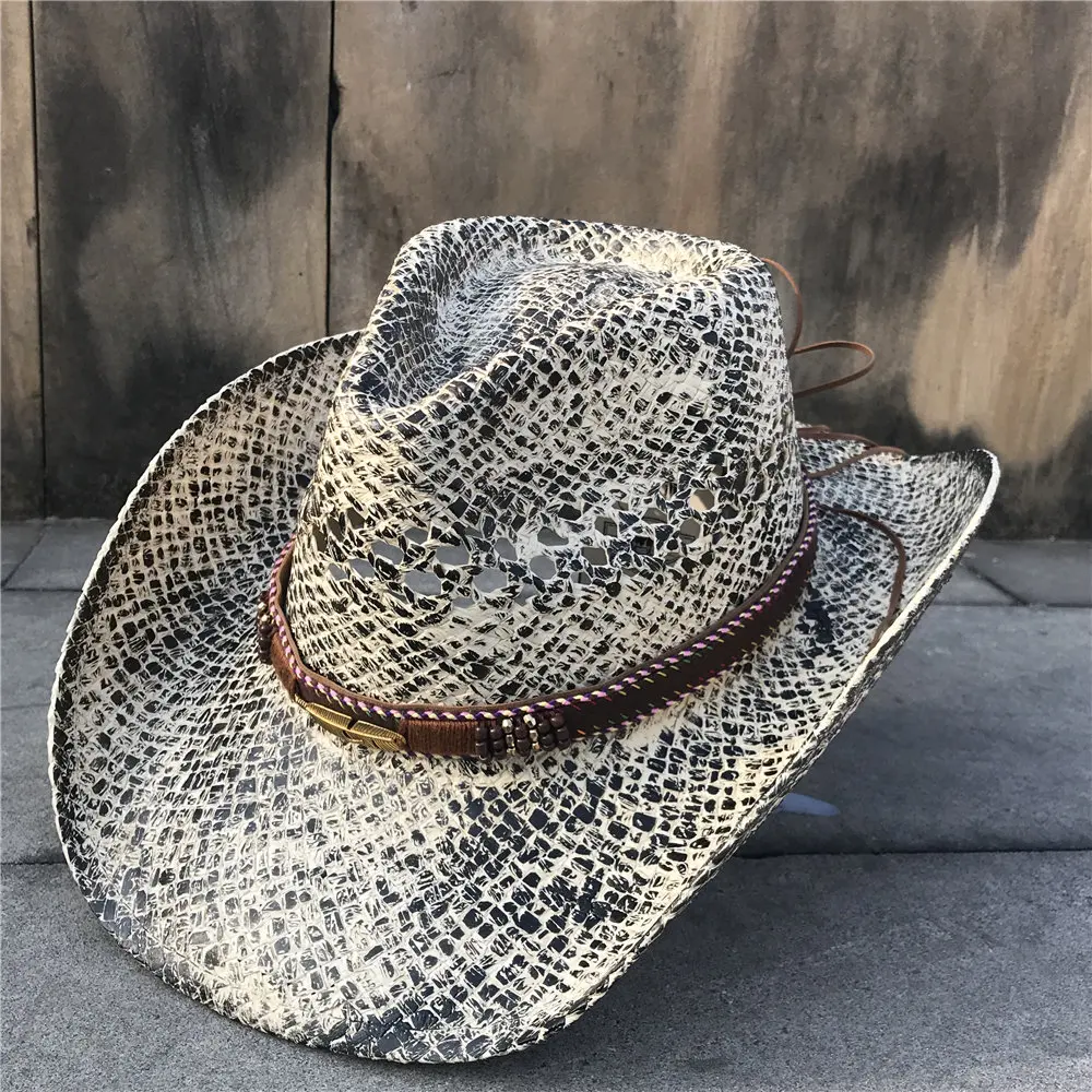 Соломенная шляпа ручной работы для женщин и мужчин, открытая западная ковбойская шляпа, элегантная женская шляпа Sombrero Hombre, головной убор, головной убор, солнцезащитный козырек