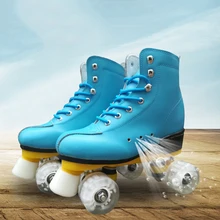 Новые двухрядные роликовые коньки для взрослых, четырехколесные коньки для взрослых, мужская и женская уличная обувь для скейтборда