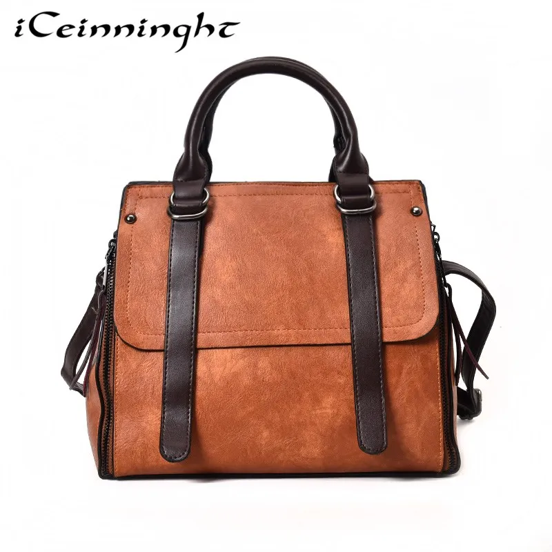 

iCeinnight 2018 Famous Brand Flower Women Handbag Black Ladies Designer Shoulder Bag High Quality Leather Crossbody Bags