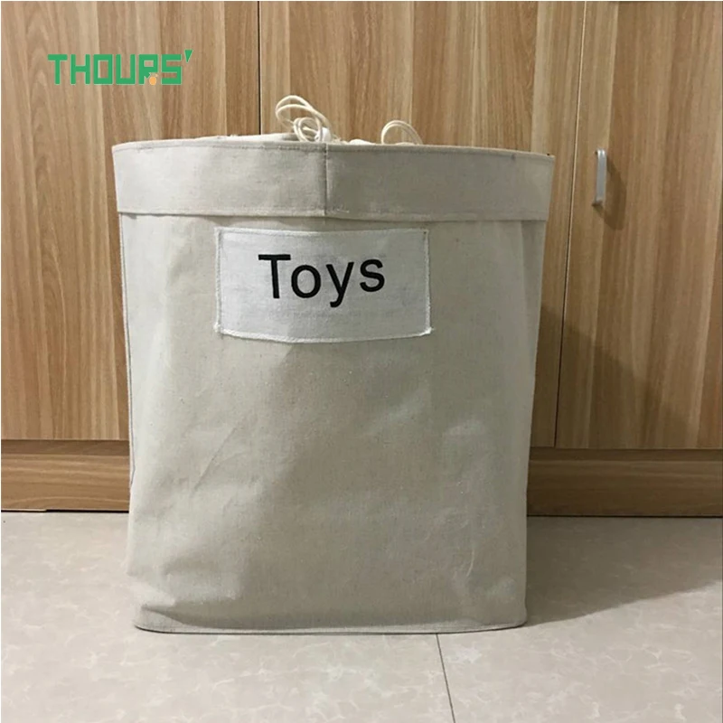 Thours основной цвет хлопок корзина для белья ведро большая ткань балка сковородка домашняя спальня Sundries отделка сумка для хранения