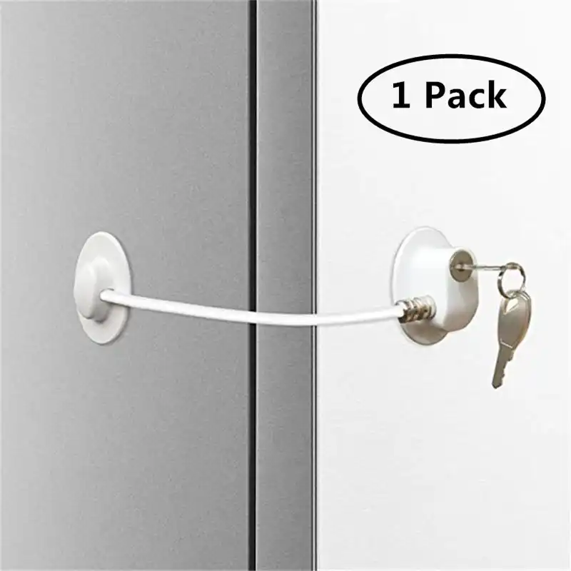 1 Pc Security Refrigerator Door Lock With 2 Keys Fridge Freezer